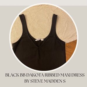 BLACK BB DAKOTA RIBBED MAXI DRESS BY STEVE MADDEN S